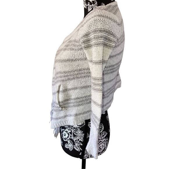 Justice Girls Fringe Cardigan Sweater Boho Bohemian Striped - Picture 4 of 9